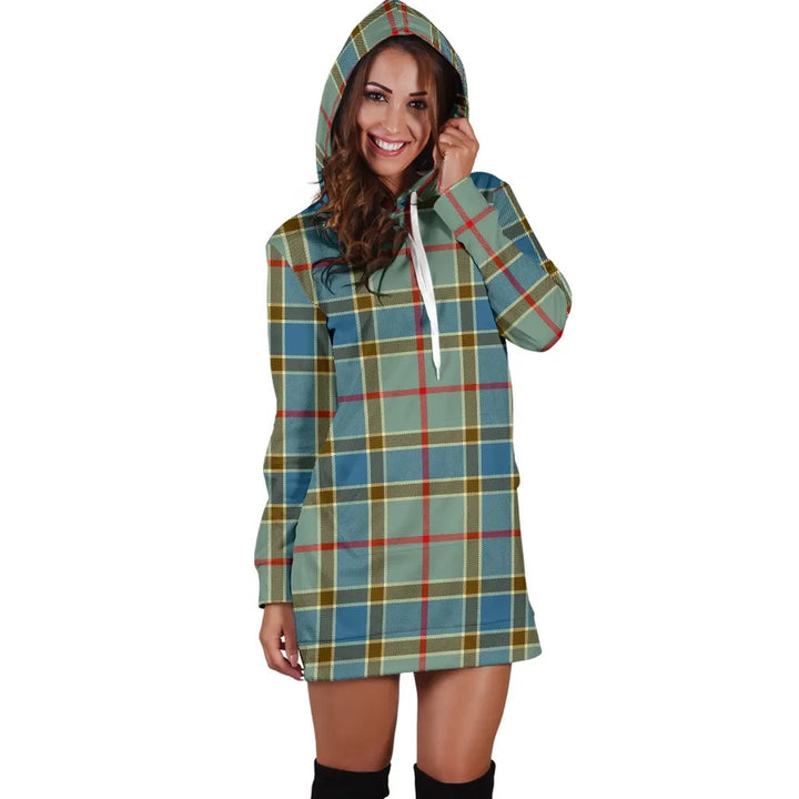Scottish Balfour Blue Clan Tartan Hoodie Dress