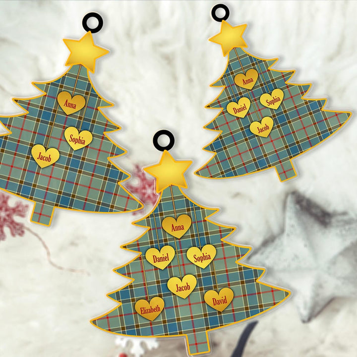 Scottish Balfour Blue Clan Tartan Ornament Custom Family Christmas Tree Tartan Plaid 2