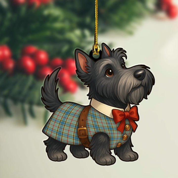 Scottish Balfour Blue Clan Tartan Ornament Scottie Dog Tartan Plaid