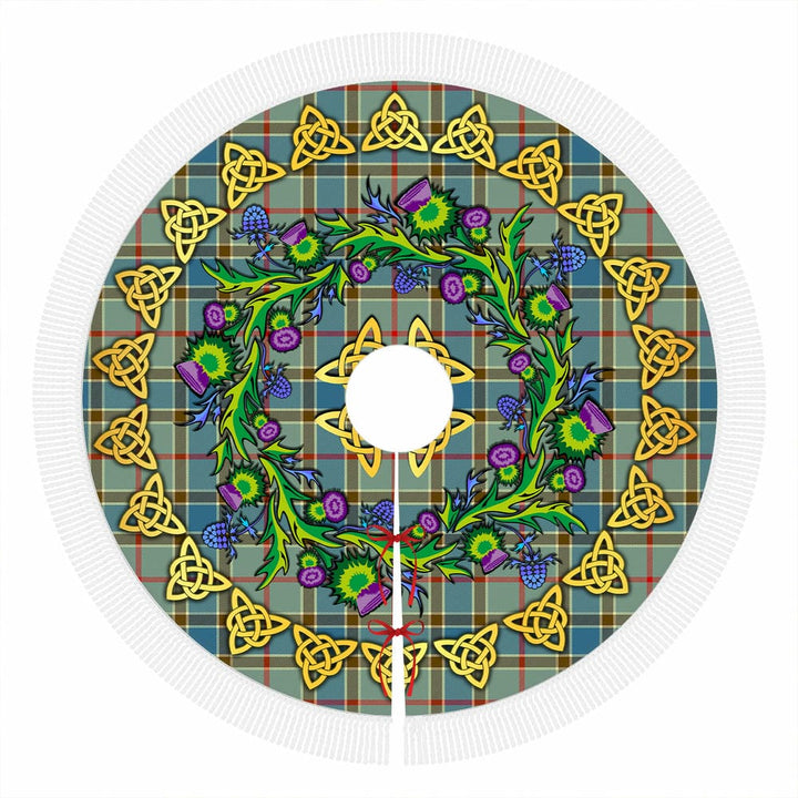 Scottish Balfour Blue Clan Tartan Thistle Celtic Knot Christmas Tree Skirt Tassels Tartan Plaid 1