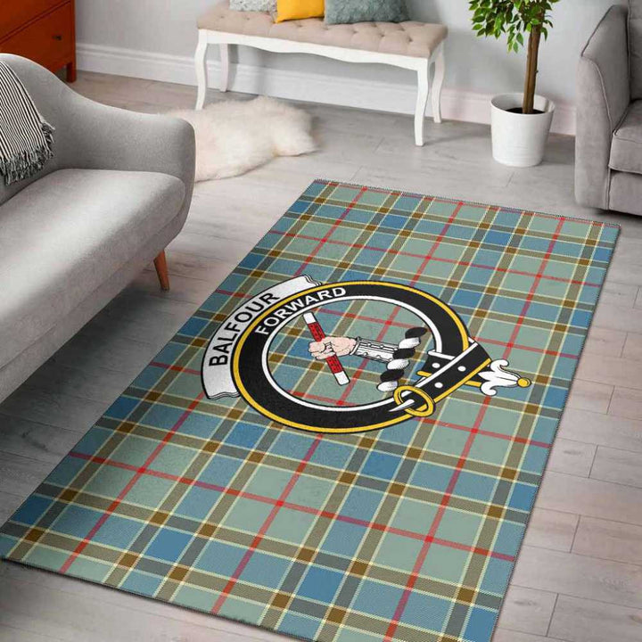 Scottish Balfour Clan Crest Tartan Area Rug Tartan Plaid 1