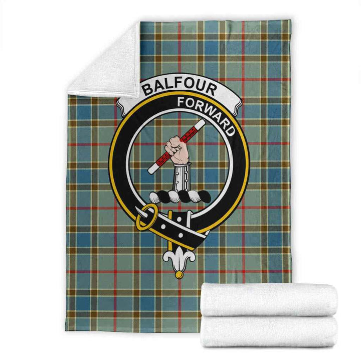 Scottish Balfour Clan Crest Tartan Blanket Tartan Plaid 1