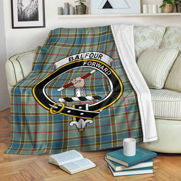 Scottish Balfour Clan Crest Tartan Blanket Tartan Plaid 2