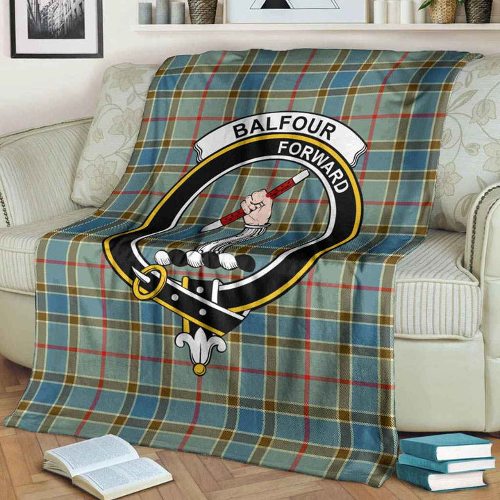 Scottish Balfour Clan Crest Tartan Blanket Tartan Plaid 3