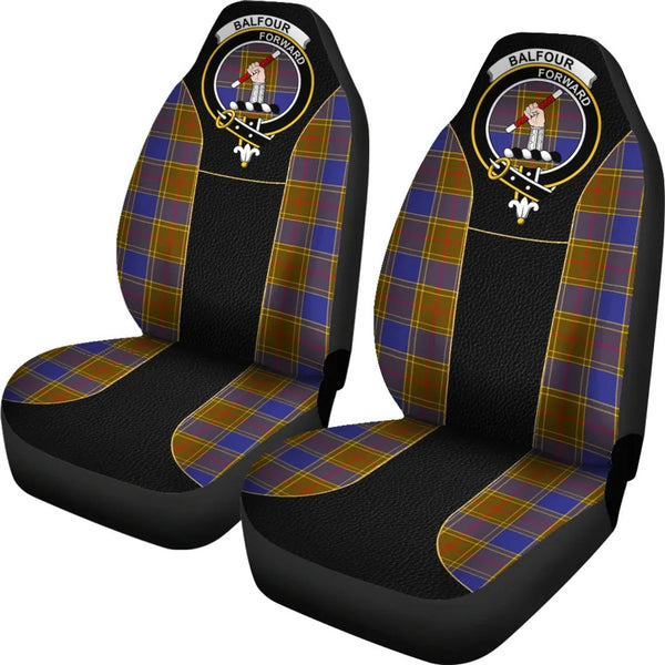 Scottish Balfour Clan Crest Tartan Car Seat Covers - Special Style 2