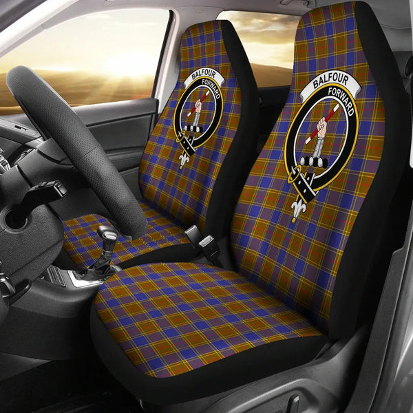 Scottish Balfour Clan Crest Tartan Car Seat Covers 2