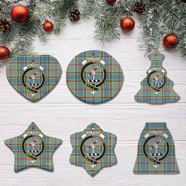 Scottish Balfour Clan Crest Tartan Ceramic Ornament All Tartan Plaid