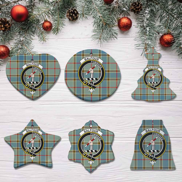 Scottish Balfour Clan Crest Tartan Ceramic Ornament All Tartan Plaid