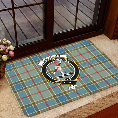 Scottish Balfour Clan Crest Tartan Door Mat Tartan Plaid 1