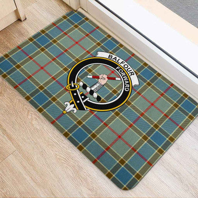 Scottish Balfour Clan Crest Tartan Door Mat Tartan Plaid 2