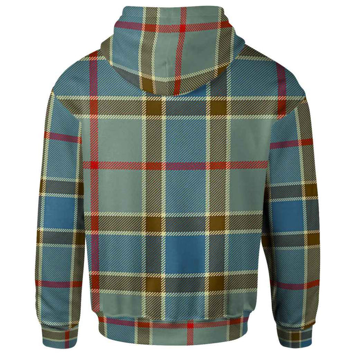 Scottish Balfour Clan Crest Tartan Hoodie Back Side Tartan Plaid