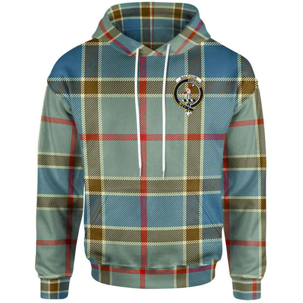 Scottish Balfour Clan Crest Tartan Hoodie Front Side Tartan Plaid