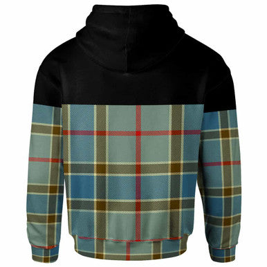 Scottish Balfour Clan Crest Tartan Hoodie - Horizontal Style Back Side Tartan Plaid