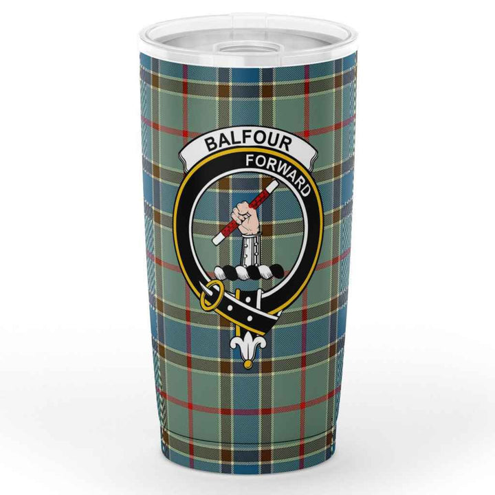 Scottish Balfour Clan Crest Tartan Insulated Tumbler Tartan Plaid 1