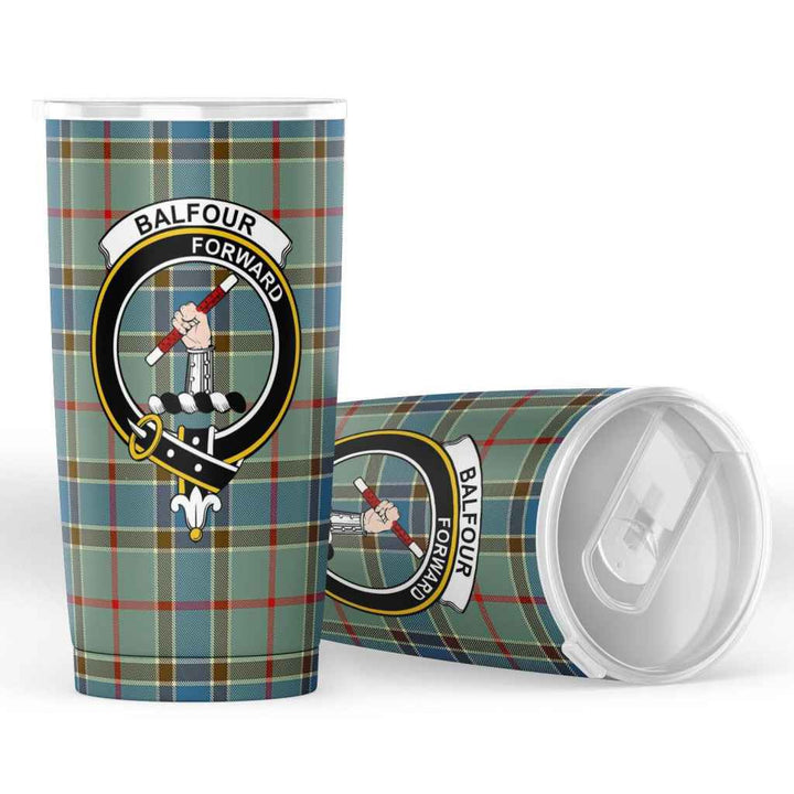Scottish Balfour Clan Crest Tartan Insulated Tumbler Tartan Plaid 4