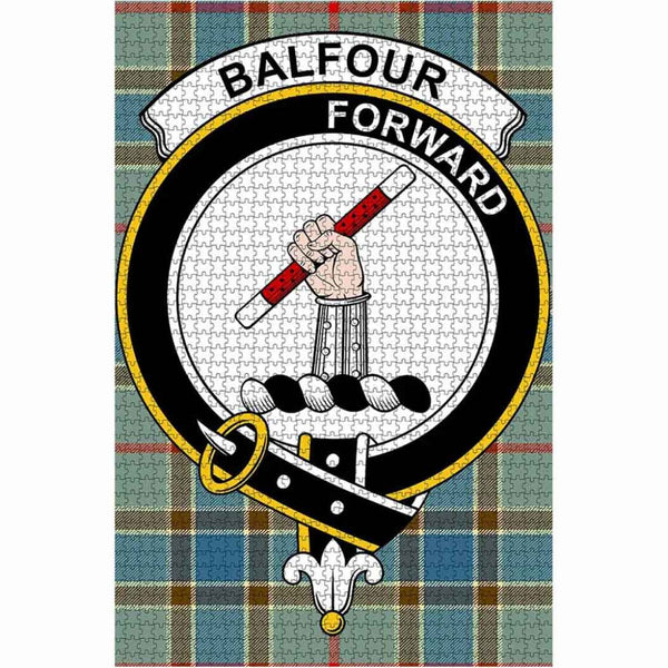 Scottish Balfour Clan Crest Tartan Jigsaw Puzzle 1