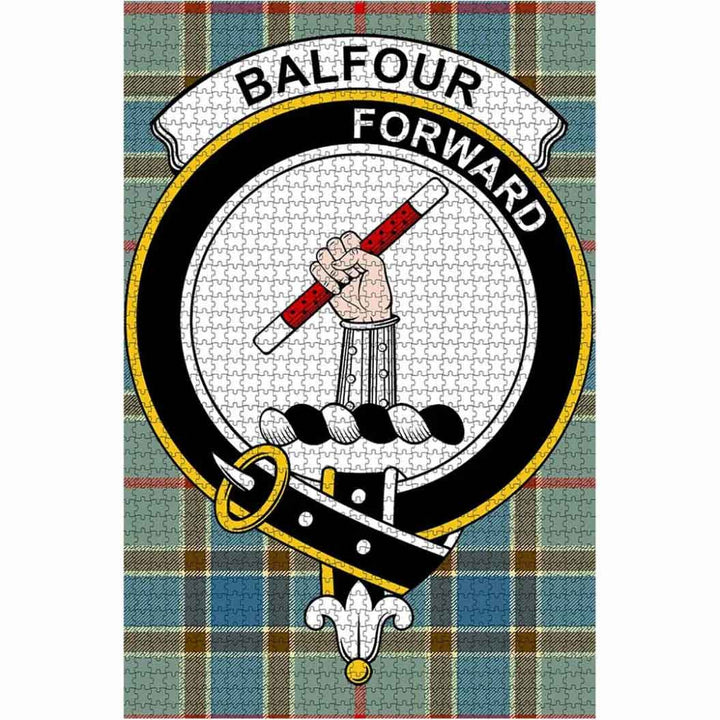 Scottish Balfour Clan Crest Tartan Jigsaw Puzzle 1