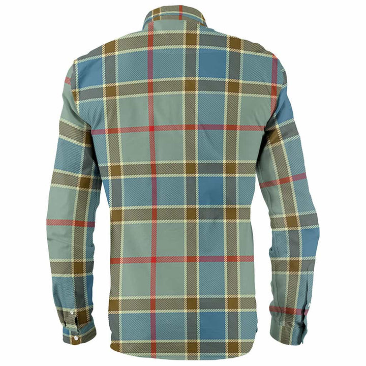 Scottish Balfour Clan Crest Tartan Long Sleeve Shirt Back Side Tartan Plaid