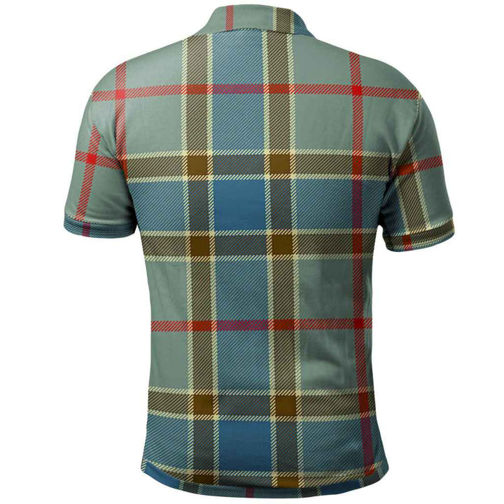 Scottish Balfour Clan Crest Tartan Polo Shirt Back Side Tartan Plaid