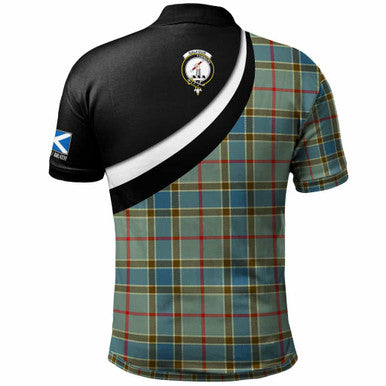 Scottish Balfour Clan Crest Tartan Polo Shirt - Scotland Forever Style Back Side Tartan Plaid