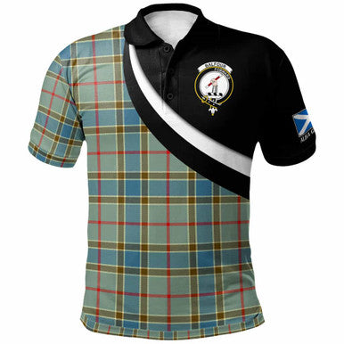 Scottish Balfour Clan Crest Tartan Polo Shirt - Scotland Forever Style Front Side Tartan Plaid