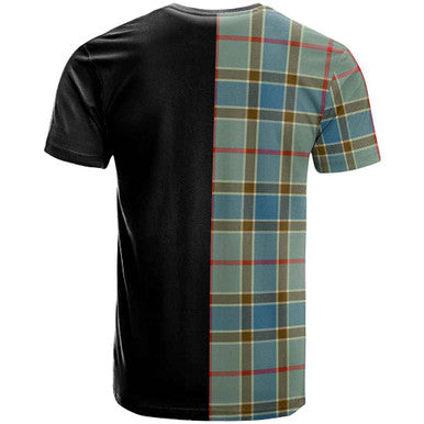 Scottish Balfour Clan Crest Tartan T-Shirt Half in Me Back Side Tartan Plaid