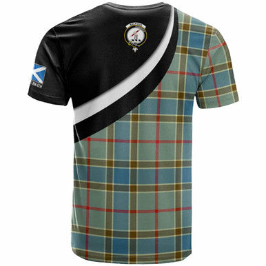 Scottish Balfour Clan Crest Tartan T-Shirt - Scotland Forever Style Back Side Tartan Plaid