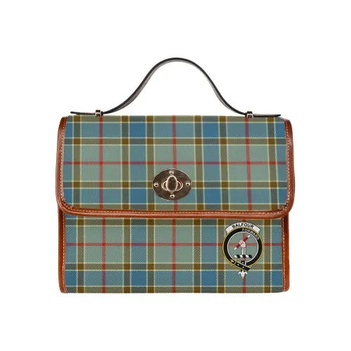 Scottish Balfour Clan Crest Tartan Waterproof Canvas Bag Tartan Plaid 1