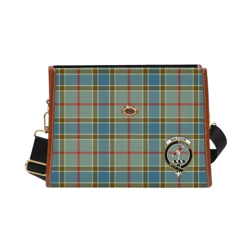 Scottish Balfour Clan Crest Tartan Waterproof Canvas Bag Tartan Plaid 2