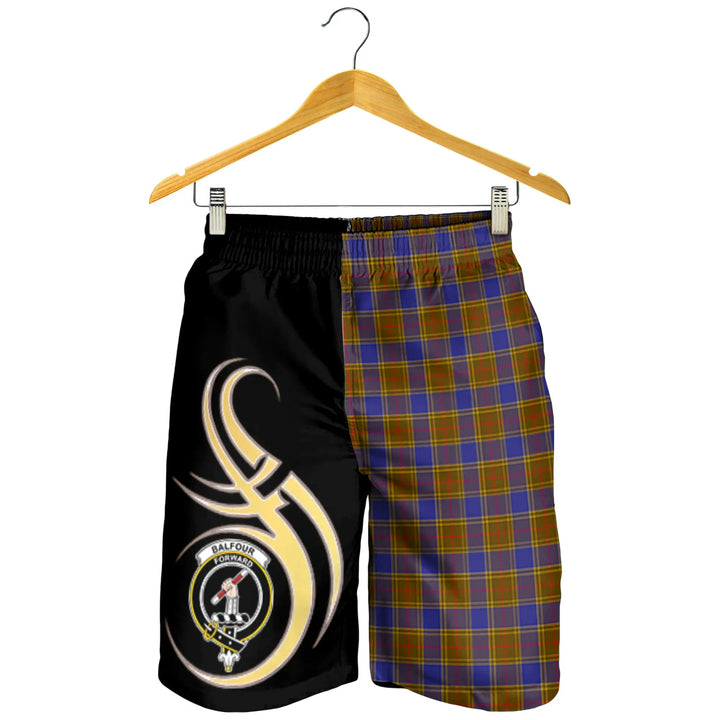 Scottish Balfour Modern Clan Crest Tartan Believe in Me Men's Shorts