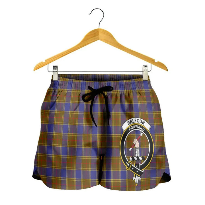 Scottish Balfour Modern Clan Crest Tartan Women Shorts