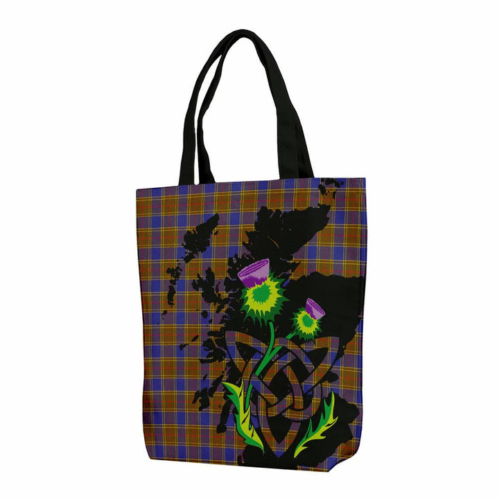 Scottish Balfour Modern Clan Tartan Canvas Bag With Shoulder Strap With Thistle Tartan Plaid 1