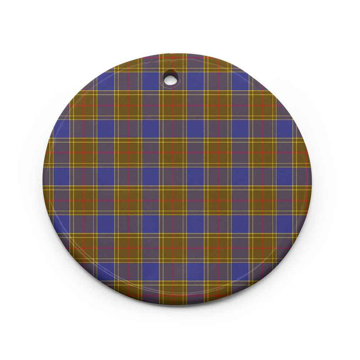 Scottish Balfour Modern Clan Tartan Ceramic Ornament Circle Shape Tartan Plaid