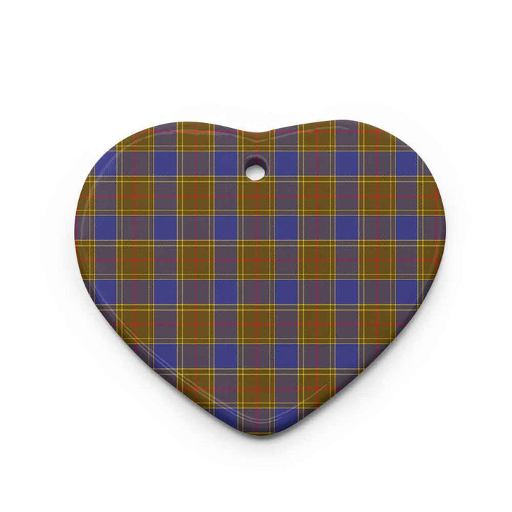 Scottish Balfour Modern Clan Tartan Ceramic Ornament Heart Shape Tartan Plaid
