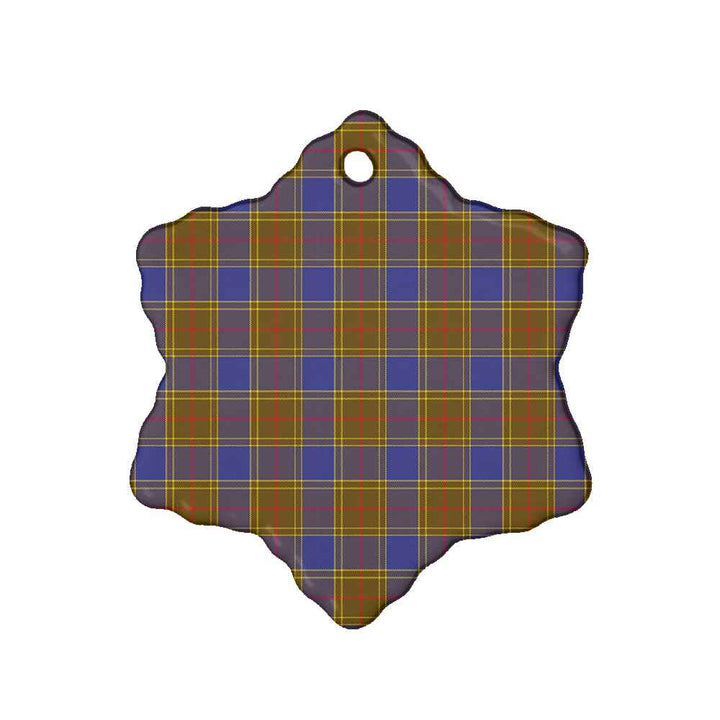 Scottish Balfour Modern Clan Tartan Ceramic Ornament Snow Flake Shape Tartan Plaid
