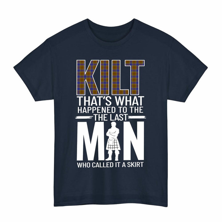 Scottish Balfour Modern Clan Tartan Funny Scotland Kilt T-Shirt Tartan Plaid Navy Color