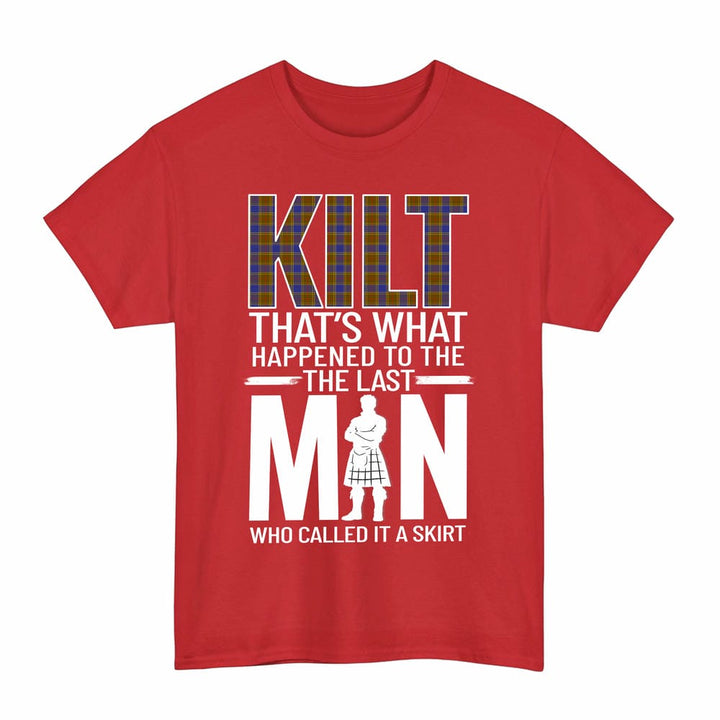 Scottish Balfour Modern Clan Tartan Funny Scotland Kilt T-Shirt Tartan Plaid Red Color