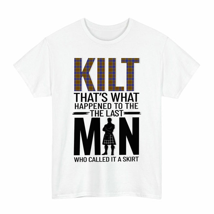 Scottish Balfour Modern Clan Tartan Funny Scotland Kilt T-Shirt Tartan Plaid White Color