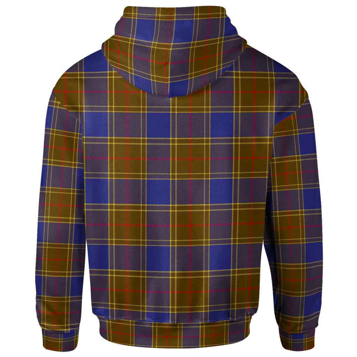 Scottish Balfour Modern Clan Tartan Hoodie Back Side Tartan Plaid