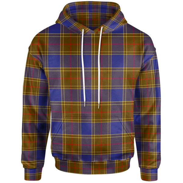 Scottish Balfour Modern Clan Tartan Hoodie Front Side Tartan Plaid