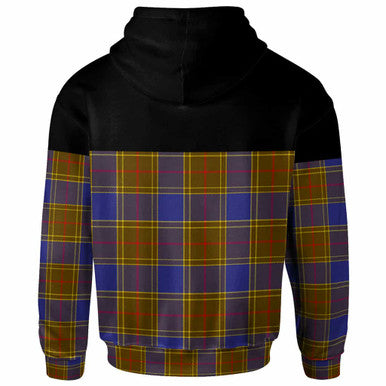 Scottish Balfour Modern Clan Tartan Hoodie - Horizontal Style Back Side Tartan Plaid