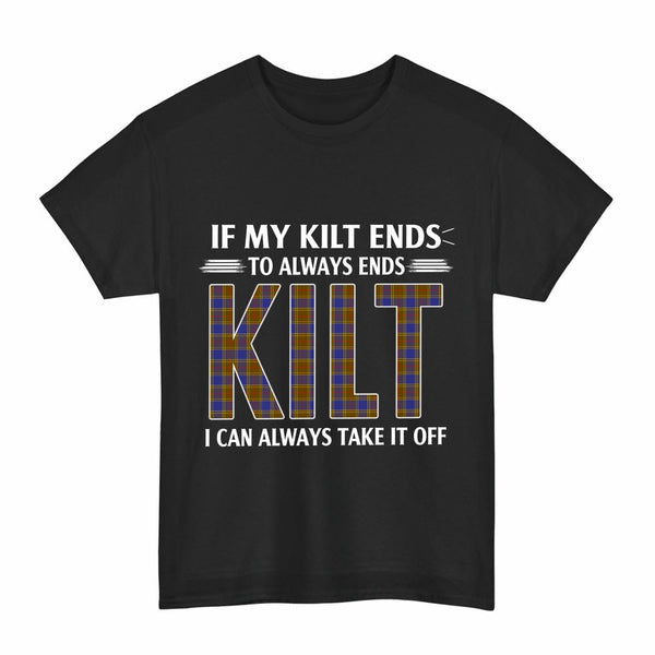 Scottish Balfour Modern Clan Tartan Kilt Pride T-Shirt Tartan Plaid Black Color