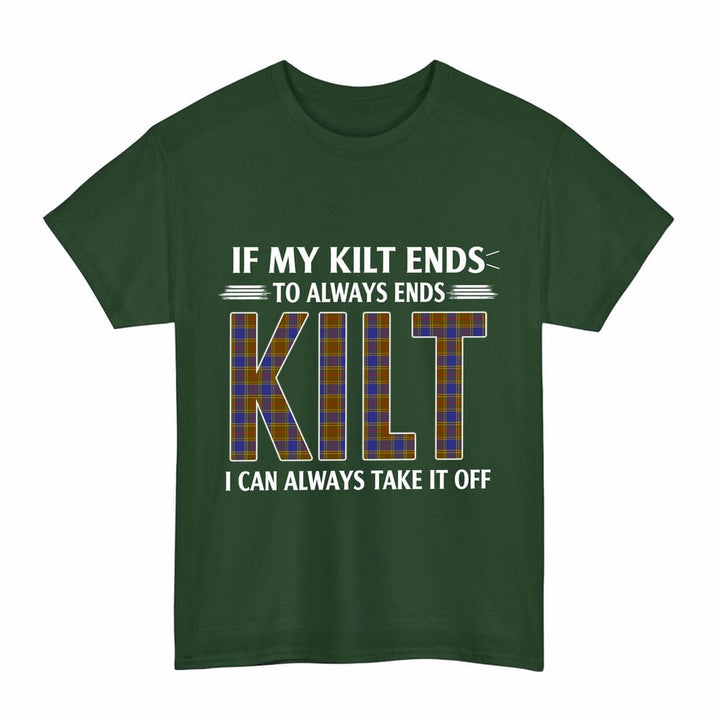 Scottish Balfour Modern Clan Tartan Kilt Pride T-Shirt Tartan Plaid Forest Green Color