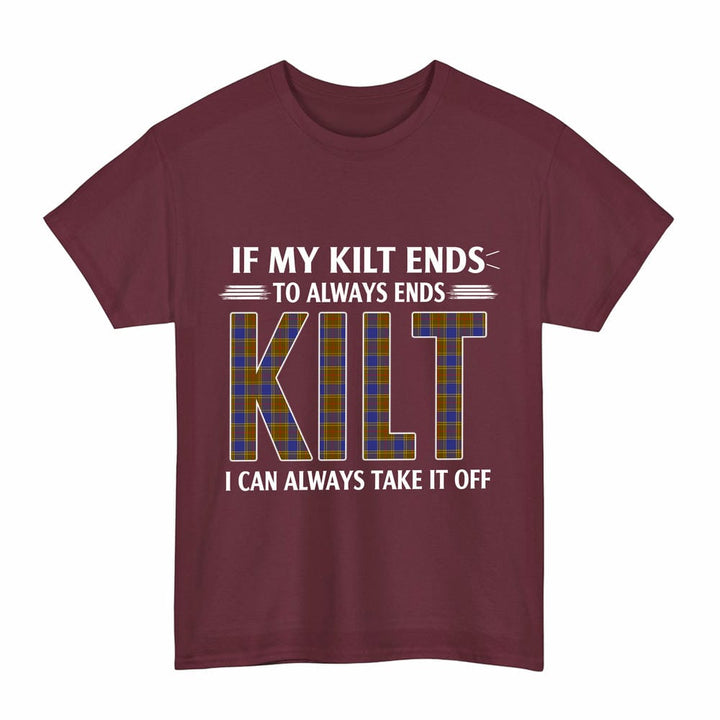 Scottish Balfour Modern Clan Tartan Kilt Pride T-Shirt Tartan Plaid Maroon Color