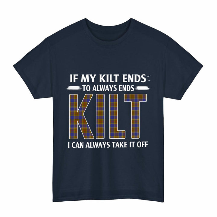 Scottish Balfour Modern Clan Tartan Kilt Pride T-Shirt Tartan Plaid Navy Color