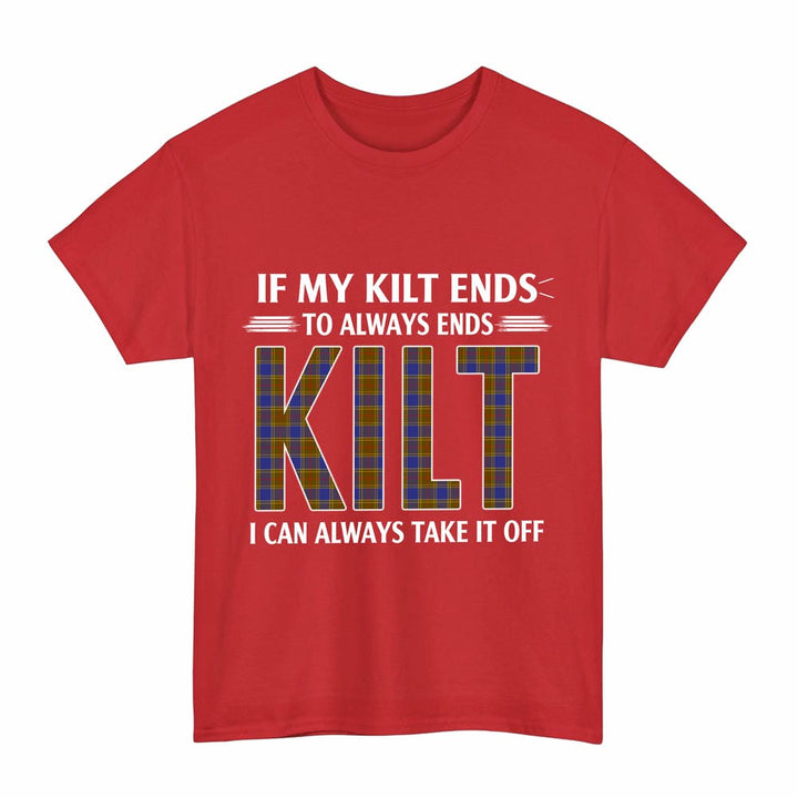 Scottish Balfour Modern Clan Tartan Kilt Pride T-Shirt Tartan Plaid Red Color