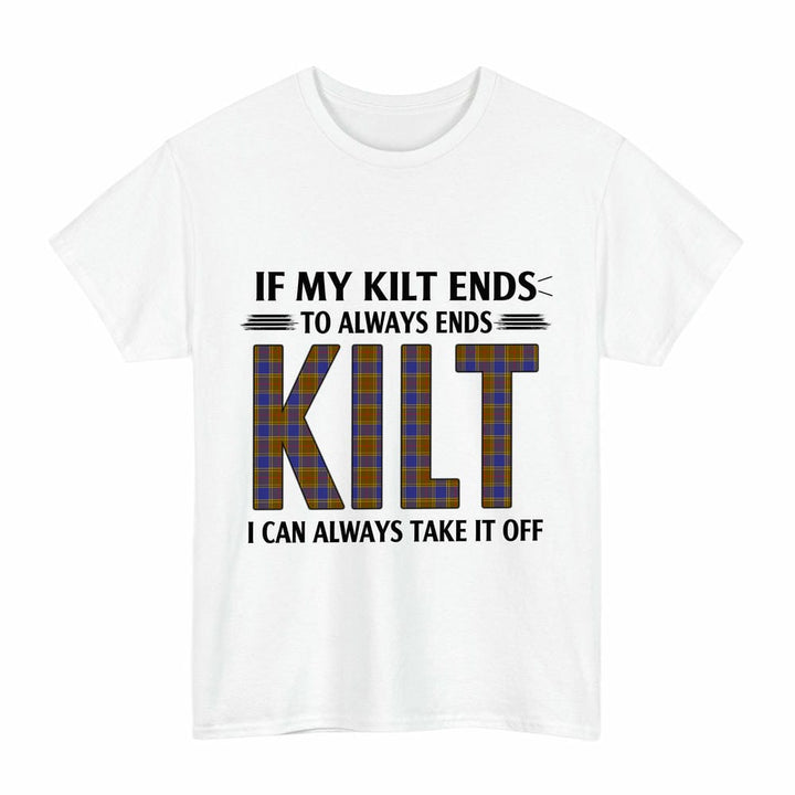 Scottish Balfour Modern Clan Tartan Kilt Pride T-Shirt Tartan Plaid White Color