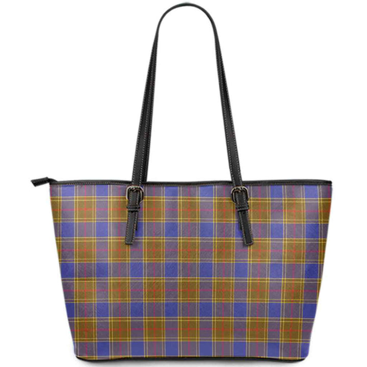 Scottish Balfour Modern Clan Tartan Leather Tote Tartan Plaid