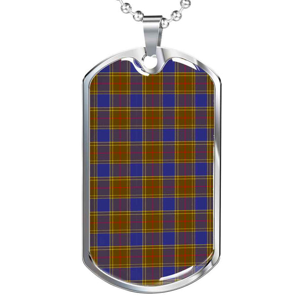 Scottish Balfour Modern Clan Tartan Military Dog Tag Necklace Tartan Plaid