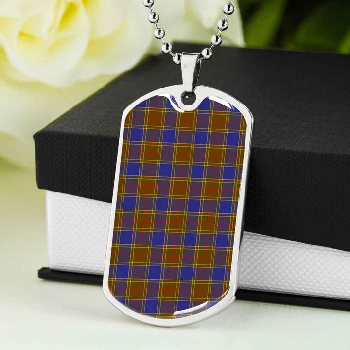 Scottish Balfour Modern Clan Tartan Military Dog Tag Necklace Tartan Plaid 5